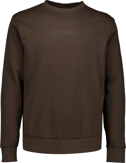 Lindbergh Logo Chest Print O Neck Sweat Brown L