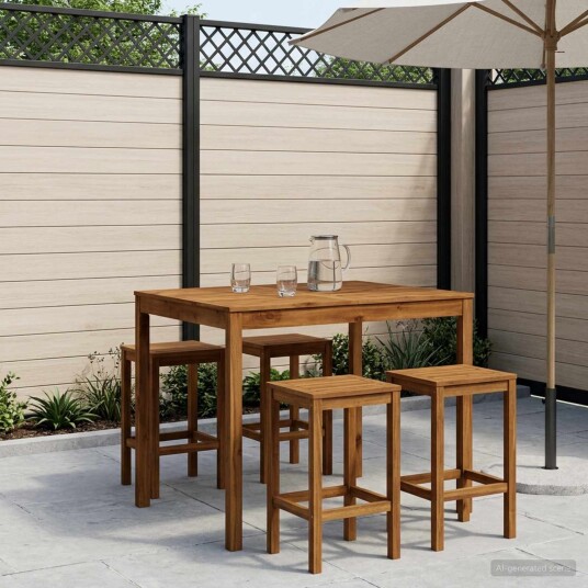 vidaXL Hagebarbord Naturlig 110 x 108,5 x 105 cm Solid akasietre