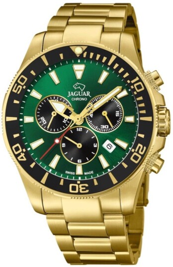 Jaguar Herreklokke J864/1 Executive Grønn/Gulltonet stål Ø43.5 mm Jaguar Herreklokke J864/1 Executive Grønn/Gulltonet stål Ø43.5 mm