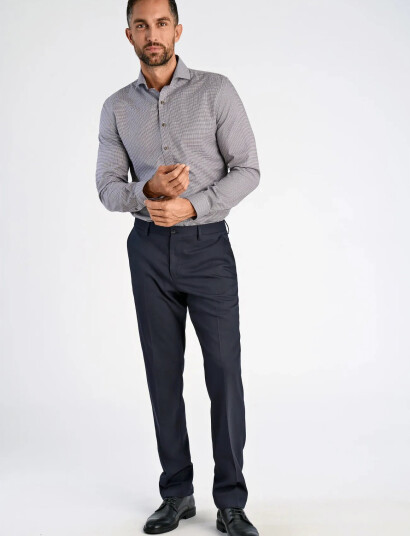 Lindbergh Black Dobby Shirt L/S - Brown - XXL Lindbergh Black Dobby Shirt L/S - Brown - XXL
