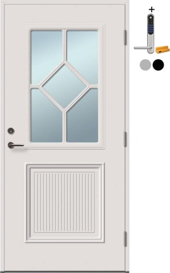 Ytterdør Tundøren Tun 470 Hvit med Yale Doorman Classic Home