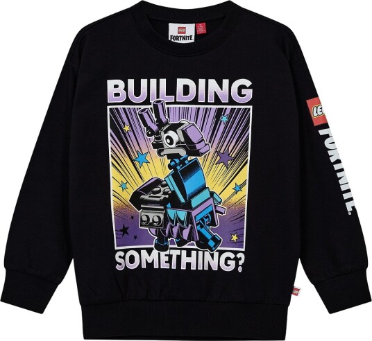 LEGO® Fortnite Collegegenser   LWSian 701   Svart m. Trykk   LEGO® Wear   5 år (110)   Collegegenser