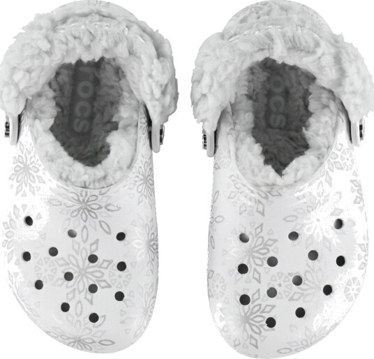 Crocs Sandaler   Fleece   Classic+ Metallic Snøflak   Snow Hvit   Crocs   28/29   Sandals Grå