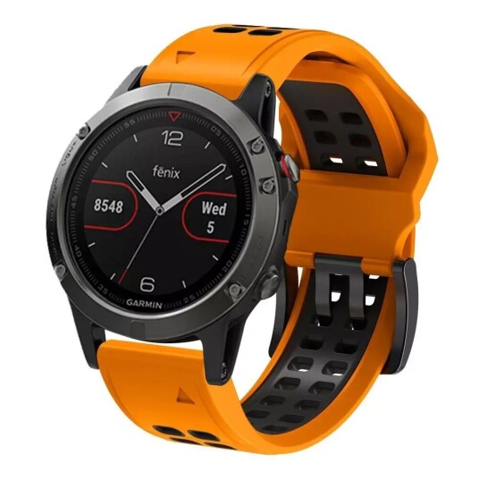 INCOVER Garmin Universal Silikonstropp med Doble Dull (26mm) - Oransje / Svart