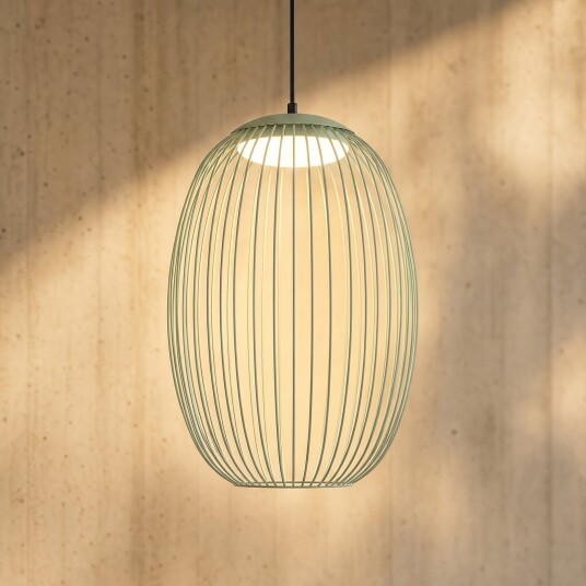 Richi utendørs LED pendellampe Ø 40 cm grønn dimbar IP44 metall – Lucande Moderne Med en lyskilde