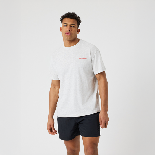 Björn Borg Gym Oversized T‑skjorte Lysegrå Grey L Björn Borg Gym Oversized T‑skjorte Lysegrå Grey L