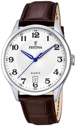 Festina Herreklokke F20426 1 Classic Hvit/Lær Ø43 mm