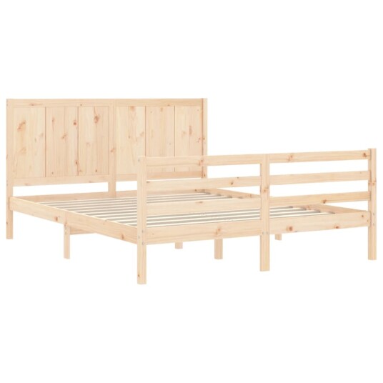 vidaXL Sengeramme med hodegavl 5FT King Size heltre 8720845996819