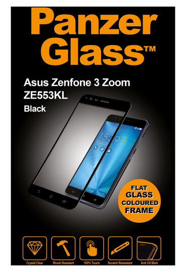 PANZERGLASS ZENFONE ZOOM S SKJERMBESKYTTER, SVART