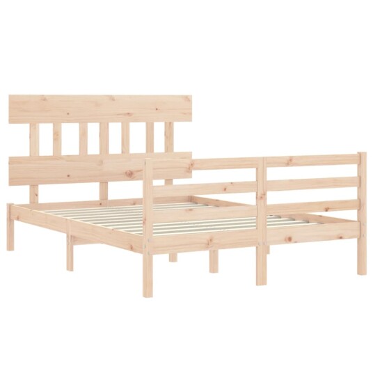 vidaXL Sengeramme med hodegavl 4FT6 double heltre