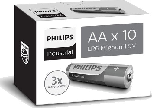 Philips Industrial Alkaline AA Batterier 10-Pack Philips Industrial Alkaline AA Batterier 10-Pack