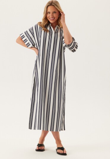 GANT Os Striped Caftan Dress White 40 GANT Os Striped Caftan Dress White 40