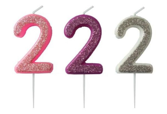Kakelys 2 m/glitter rosa/lilla/sølv Kakelys 2 m/glitter rosa/lilla/sølv