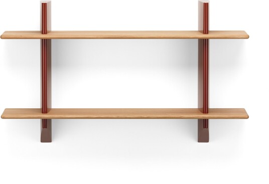Vitra Rayonnage Mural Japanese Red / Natural Oak Vegghyller Jean Prouvé Rød,Tre Farget Metall/tre
