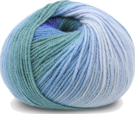 Soft Merino Ull Blå print 3044