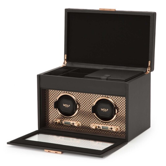 Wolf Axis Watch Winder 1 klokke Svart Kunstskinn 469316 - Unisex - Synthetic leather Wolf Axis Watch Winder 1 klokke Svart Kunstskinn 469316 - Unisex - Synthetic leather