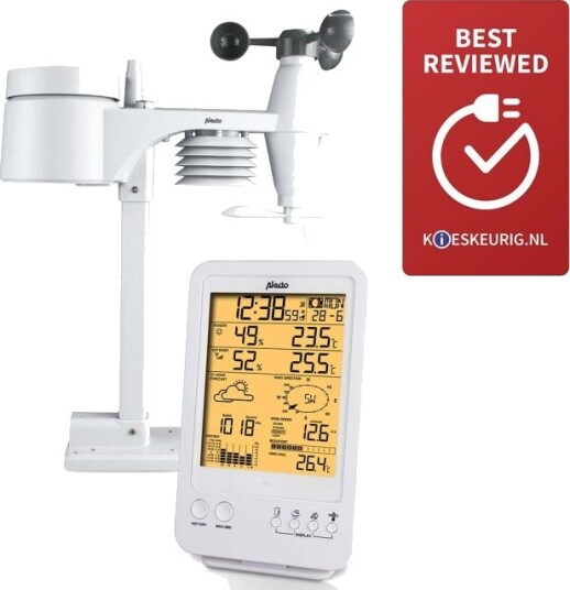 Alecto WS-4800 Profesjonell værstasjon med trådløs sensor hvit Alecto WS-4800 Profesjonell værstasjon med trådløs sensor hvit
