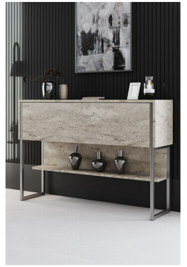 Luxe Kommode 120 cm Beige/Sølv