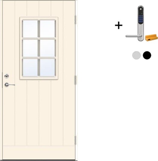 Ytterdør Swedoor Advance-Line Classic Bizet med Yale Doorman Classic Home