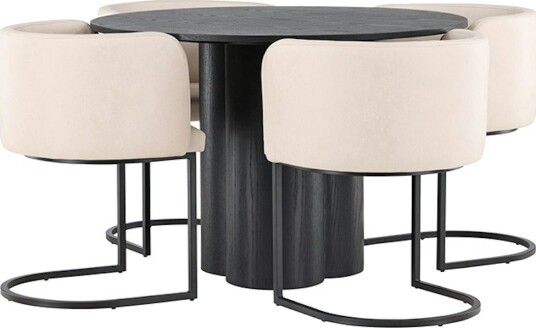 Venture Home Spisegruppe Venture Home Olivia Ø 110 cm med 4 Simrishamn Stoler GR23108