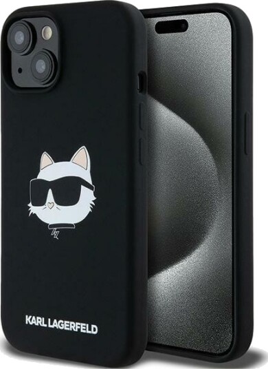 Karl Lagerfeld MagSafe Silikon Mobildeksel Choupette til iPhone 15 Plus / 14 Plus Svart