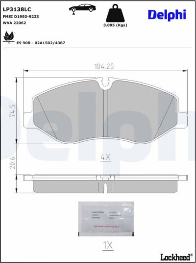 DELPHI LP3138LC Bremseklosser