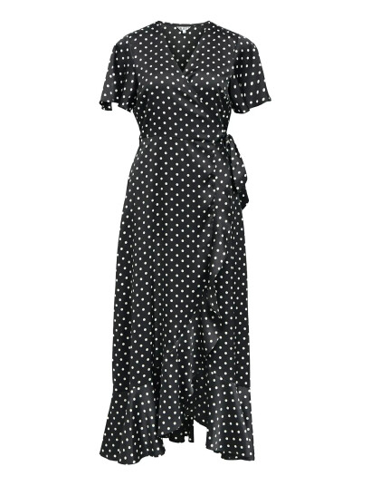 Object Objsally Papaya S/S Wrap Long Dress E Di - Black - 34 Object Objsally Papaya S/S Wrap Long Dress E Di - Black - 34