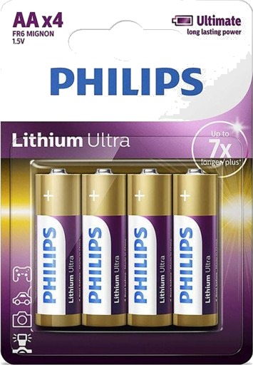 Philips Ultra Lithium AA engangsbatterier 4 stk. - 1,5 V Philips Ultra Lithium AA engangsbatterier 4 stk. - 1,5 V