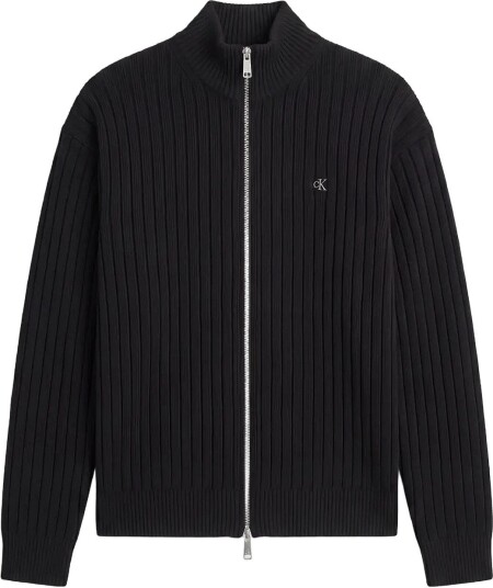 Calvin Klein Jeans Ls Vertical Texture Cttn Fz Swtr Black XS