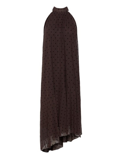 Gina Tricot Halterneck Asymmetric Dress Brown XL Gina Tricot Halterneck Asymmetric Dress Brown XL