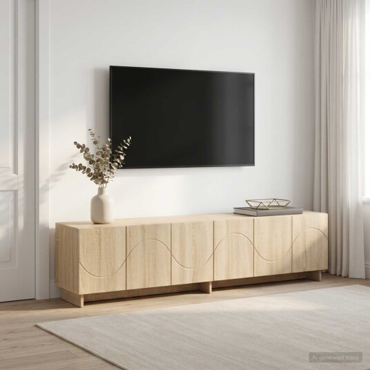 vidaXL TV benk 179.5 x 34.5 x 40 cm Sonoma eik Konstruert tre