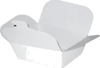 Kinaæske Lille 500 Ml 89X109x48 Mm Karton Pe Belagt Hvid,10 Ps X 60 Stk/Krt