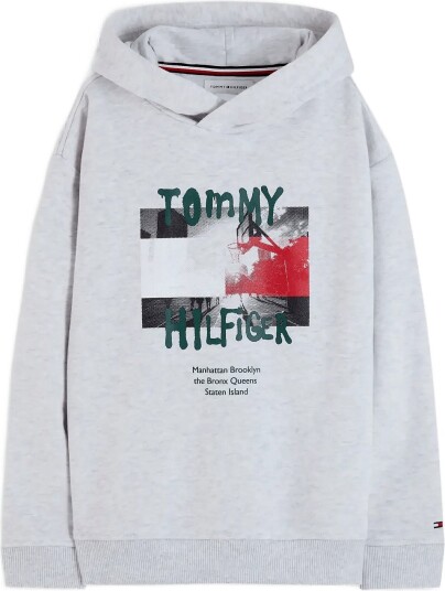 Tommy Hilfiger Flag Grafitti Hoodie GREY HEATHER 176