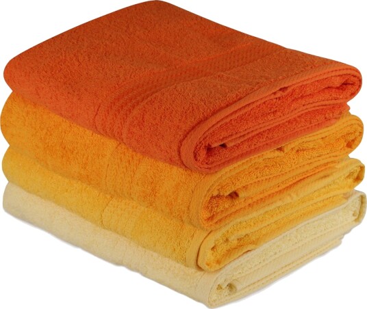 Hobby Badehåndkle 70x140 cm 4 pk Gul/Oransje