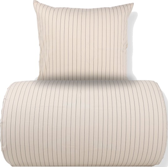 Nordstrand Home Sengetøy 100% bomull Sandfarget med brune striper Nordstrand Home Sengetøy 100% bomull Sandfarget med brune striper