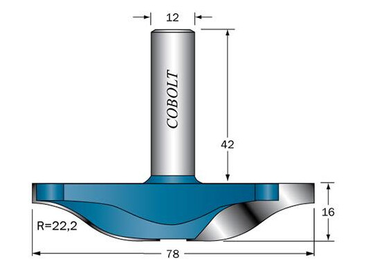 Cobolt 325-078B Frisfres R=22,2 D=78 L=16 S=12 Maskintilbehør & forbruk