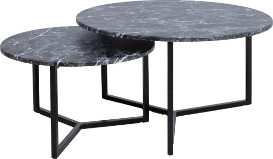 Sofabord HOME4YOU AKIRA 2 stk. sett 80x45 cm 60x37 cm Mørk grå - Mørk grå