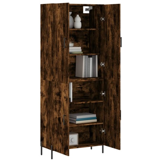 Highboard røkt eik 69,5x34x180 cm konstruert tre Highboard røkt eik 69,5x34x180 cm konstruert tre