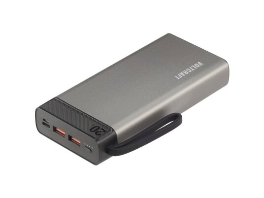 Voltcraft Pb-20-Pd3.0 Powerbank 20000 Mah Power Delivery 3.0 Lipo Gråsort Statusvisning Voltcraft Pb-20-Pd3.0 Powerbank 20000 Mah Power Delivery 3.0 Lipo Gråsort Statusvisning