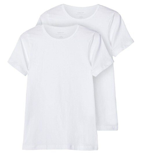 Name It T skjorte nkmT shirt Slim 2 pakning Hvit