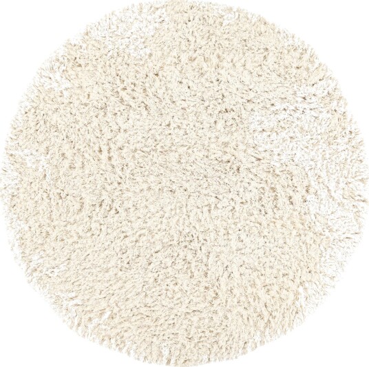 Rundt teppe Fassale Hand Woven Wool Shaggy hvit Størrelse: Ø 200 cm Rundt teppe Fassale Hand Woven Wool Shaggy hvit Størrelse: Ø 200 cm