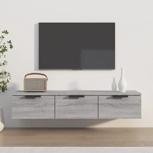 vidaXL Veggskap gr? sonoma 102x30x20 cm konstruert tre vidaXL Veggskap gr? sonoma 102x30x20 cm konstruert tre