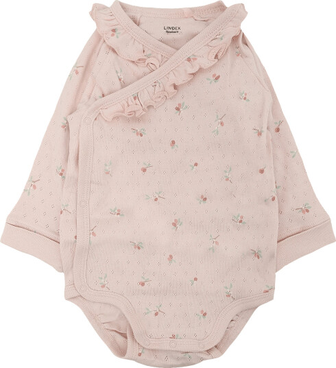 Lindex Body Wrap Pointelle W Frill Ao Pink 50