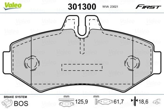 Bremseklosser VALEO 301300