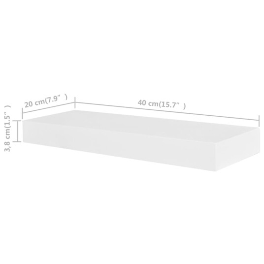 vidaXL Vegghyller 4 stk hvit 40 cm
