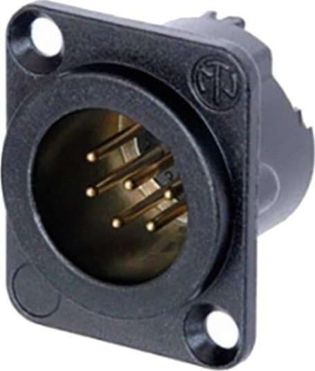 Neutrik Nc6md-Lx-B-Con Xlr-Tilkobling Flensestikk Rette Kontakter Pol: 6 Sort 1 Stk