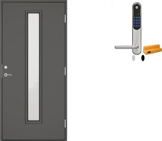 Ytterdør Swedoor Clever-Line+ Abisko med Yale Doorman Classic Home