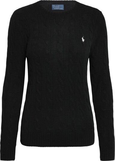 Polo Ralph Lauren Cable Wool Cashmere Crewneck Sweater Black L