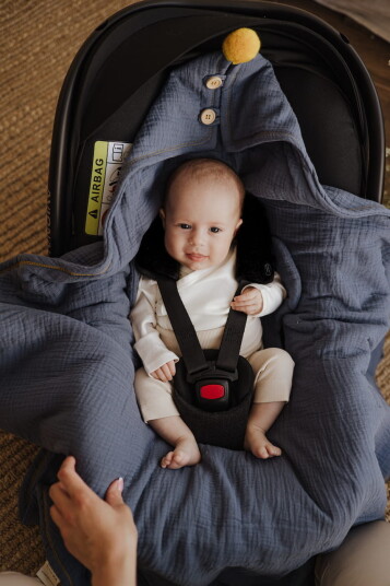 MUSSELIN BILSTOLPOSE / BABYWRAP DENIM 1.5TOG MUSSELIN BILSTOLPOSE / BABYWRAP DENIM 1.5TOG