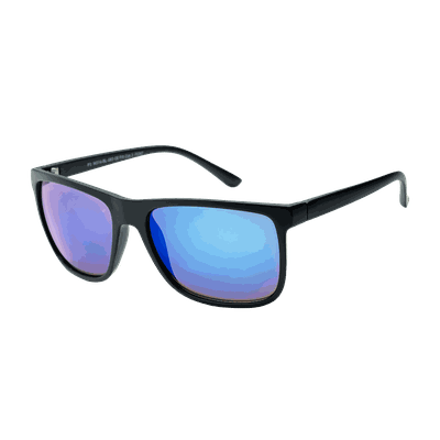Waye 014 Matt Black With Blue Multi Lens solbriller unisex Waye 014 Matt Black With Blue Multi Lens solbriller unisex